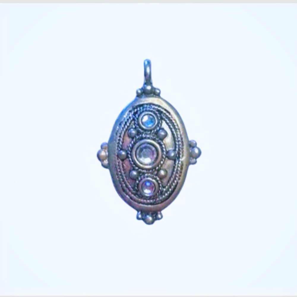 Vintage Elegant Sterling Silver CZ Pendant